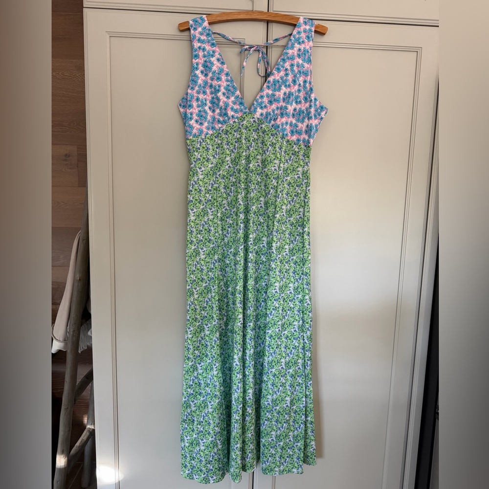 Floral Two-Tone Dress